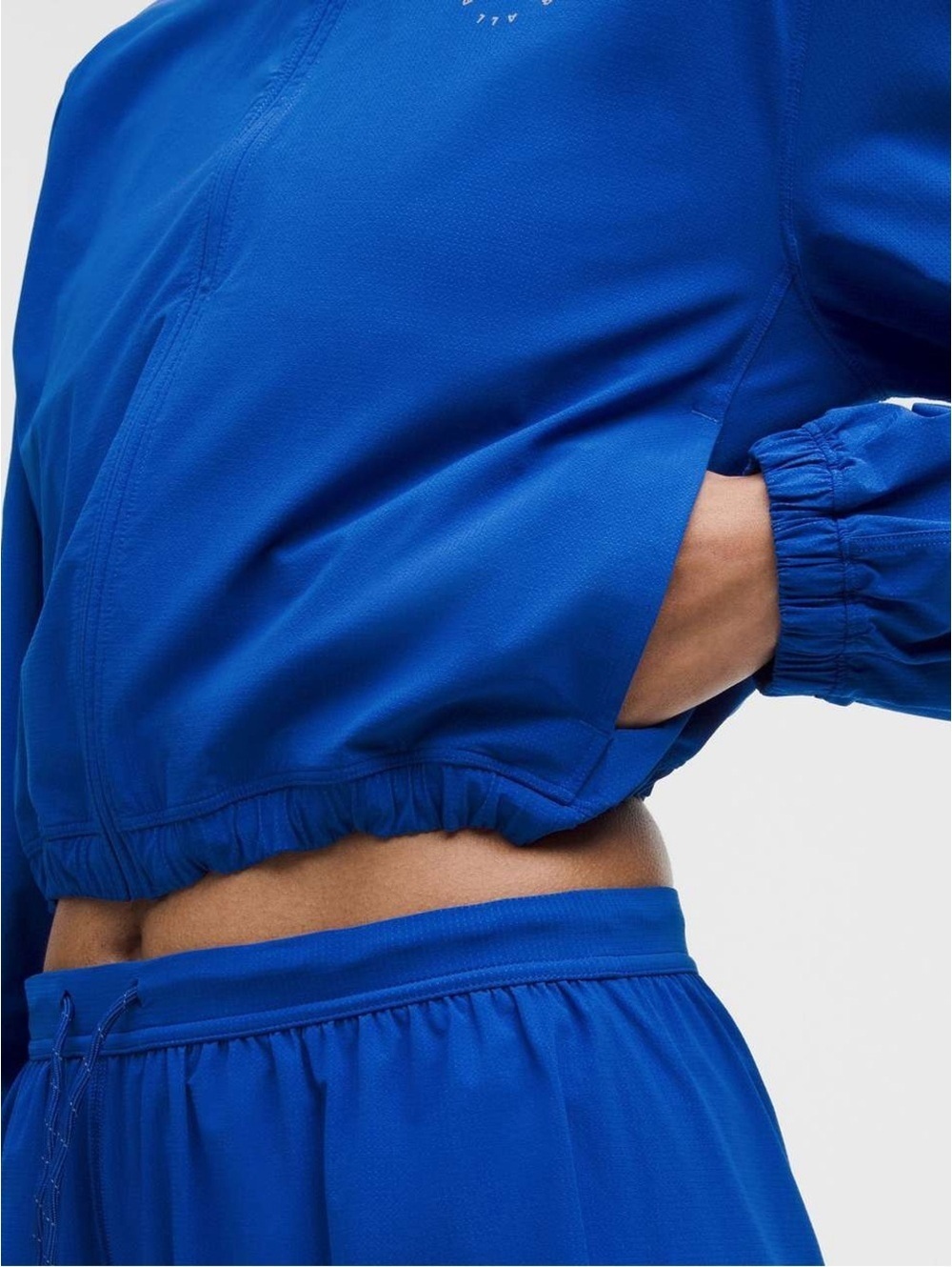 🆕💙 Lululemon Mile Maker Run Crew Graphic Cinch Hem Jacket - Galactic Cobalt - Picture 4 of 9